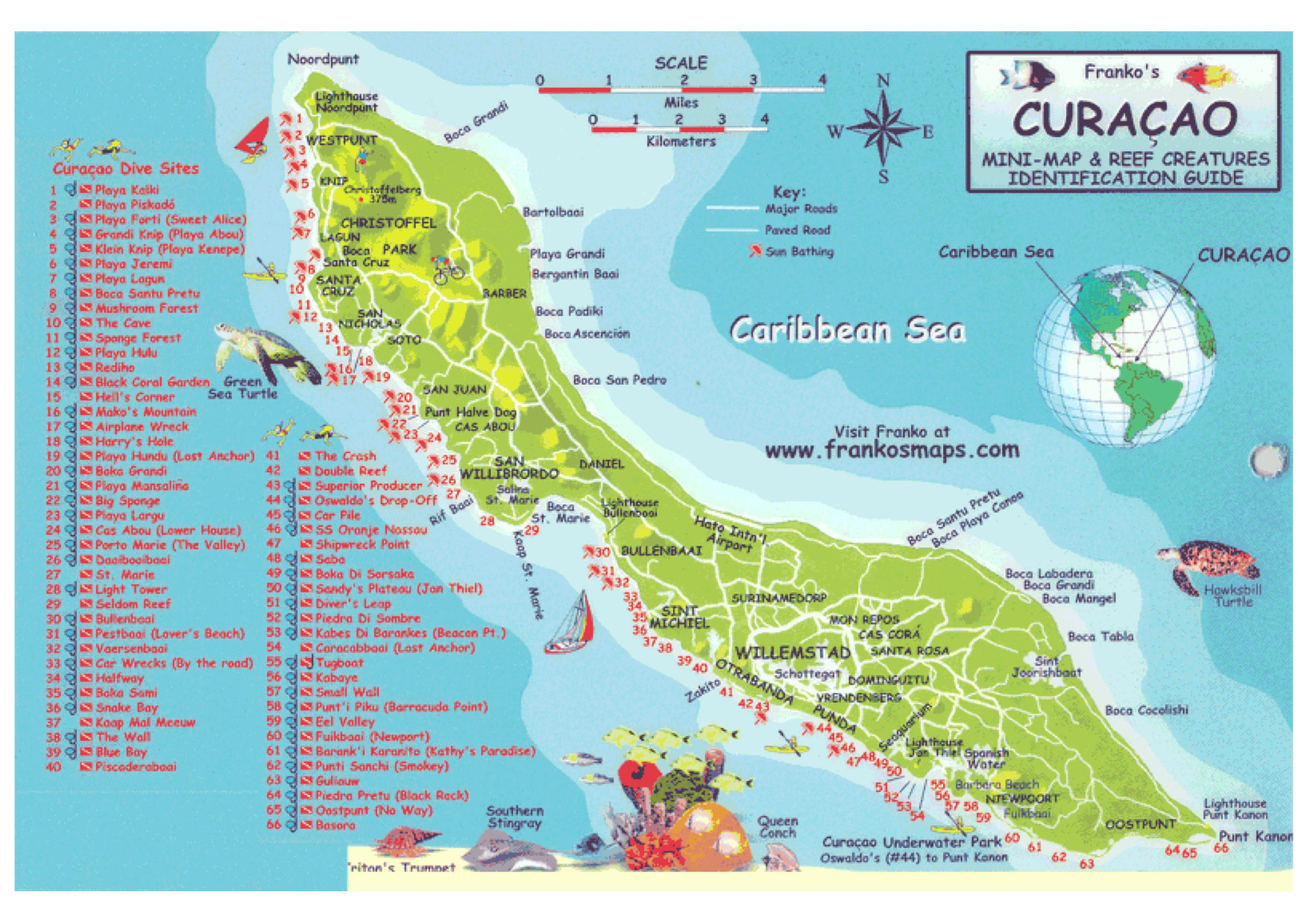 curacao travel map